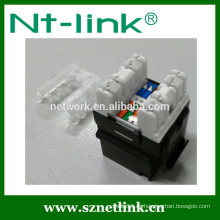 Blanco 180 grados Tipo dual Cat5e UTP RJ45 hembra Jack